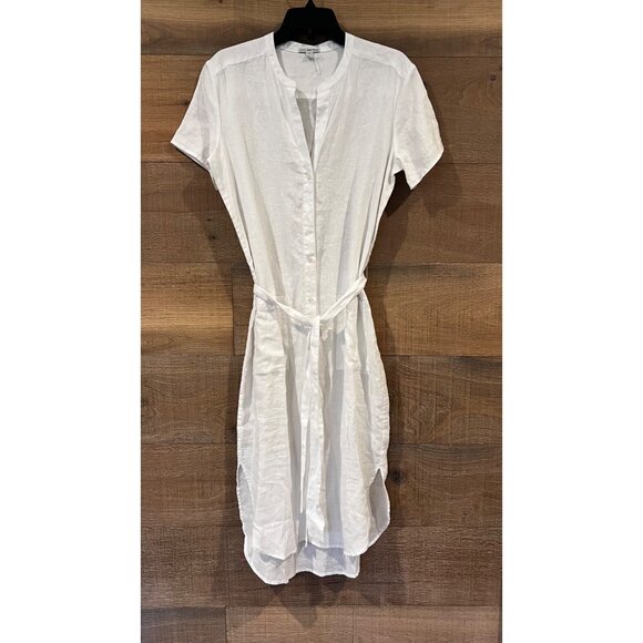 James Perse white Linen Shirtdress dress size 2/ M - Picture 3 of 10